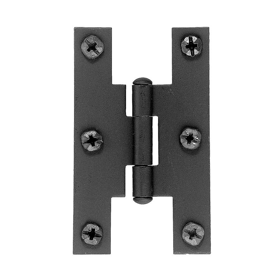 Smooth Iron Flush "H" Hinge Black Iron (AH1BQ) by Acorn Manufacturing