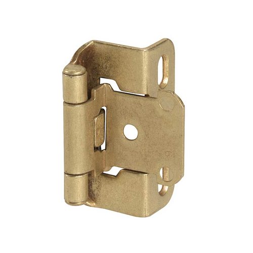 Amerock Partial Wrap 1/2" Overlay Hinge Burnished Brass -Per Pair