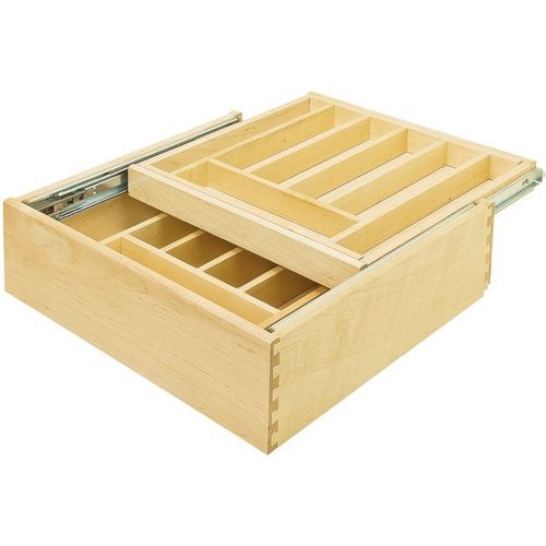Hafele 11 1 2 Inch Width Double Cutlery Drawer Insert Maple