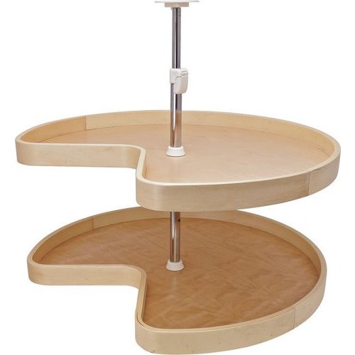 Hafele 32 Inch Diameter Kidney Shaped Pole Mounted Two Shelf