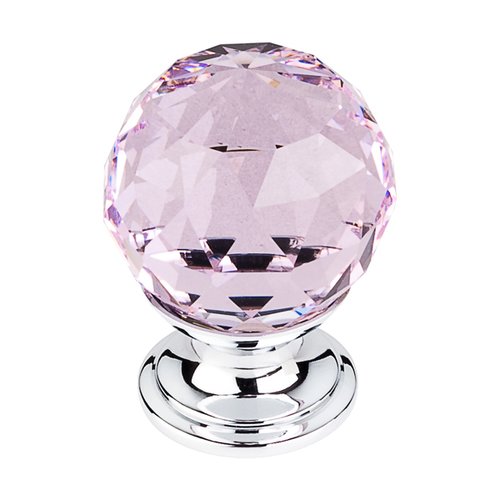 Top Knobs Crystal 11/8 Inch Diameter Pink Crystal Knob TK117PC