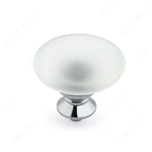 Richelieu Classic Glass 1 3 16 Inch Diameter Chrome Frosted Clear Cabinet Knob 153014012 Cabinetparts Com