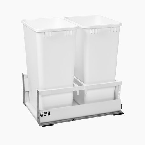 Twcsc Double Trash Pullout For 18 Cabinet 50 Quart White Twcsc