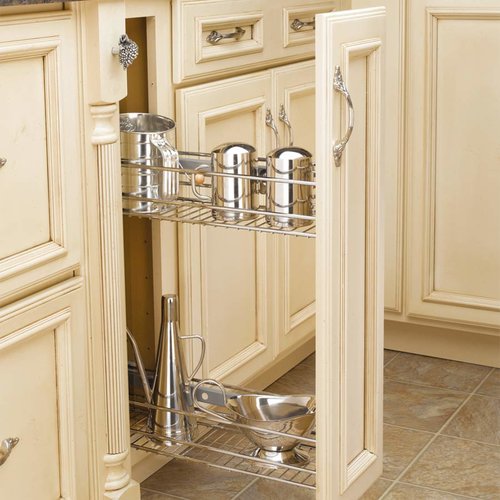 Rev A Shelf 5 1 2 Inch Width 2 Tier Wire Kitchen Base Cabinet