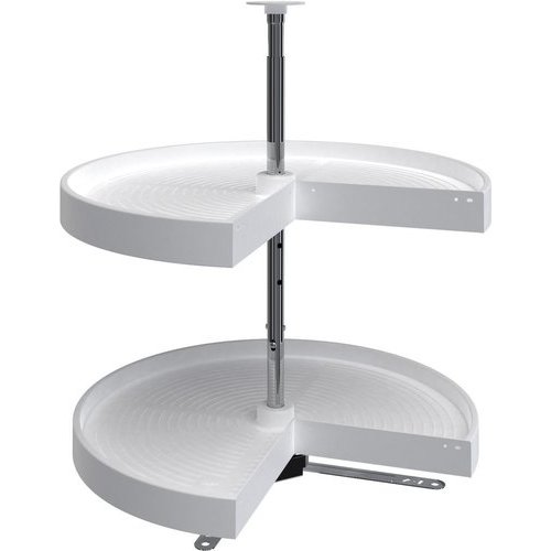 Rev A Shelf 24 Inch Diameter Pie Cut Polymer Lazy Daisy 2 Shelf Corner Lazy Susan Set For 26 31 Inch Inner Cabinet Height White Ld 2942 24 11 1 Cabinetparts Com