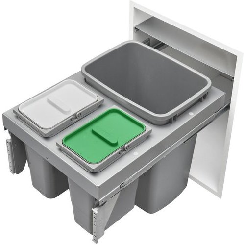 Dbl Top Mt Waste Ctnr 35 Qt 1 8 Qt 2 Metallic Dbl 53tm