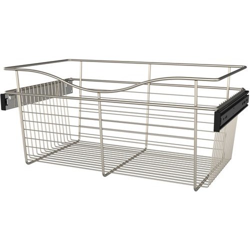 24 X 14 X 11 Closet Pullout Basket Satin Nickel Cb 241411sn 1