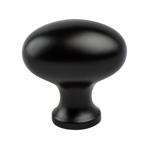 Berenson Valencia 13/16 Inch Diameter Matte Black Oval Knob