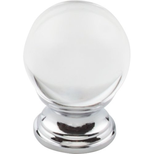 Top Knobs TK841PC, 13/16 Inch Length Serene Clarity Clear Glass Round