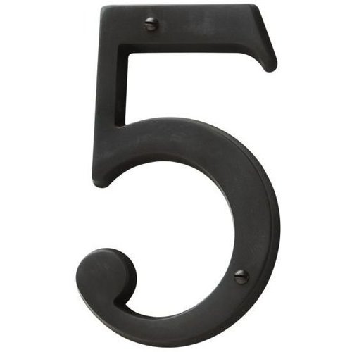 Baldwin Hardware 43/4 Inch Carded House Number 5, Oil Rubbed Bronze