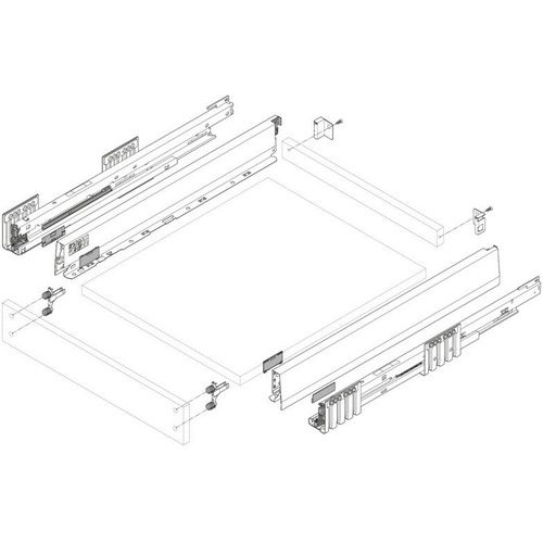 Blum ZF4.5002, MERIVOBOX Top Front Fixing Bracket, Screw On, Zinc