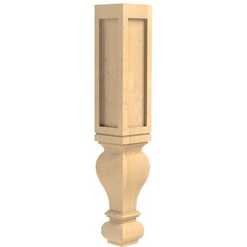 Large Brown Rounded Columns Brown Wood 01590228PT1, 6 Inch Square x 35.5 Inch Height Large Diameter ...