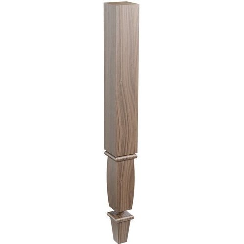 Brown Wood 01040275WL1, 351/4 Inch Wright Square Wood Table Leg with Detachable Foot, Walnut