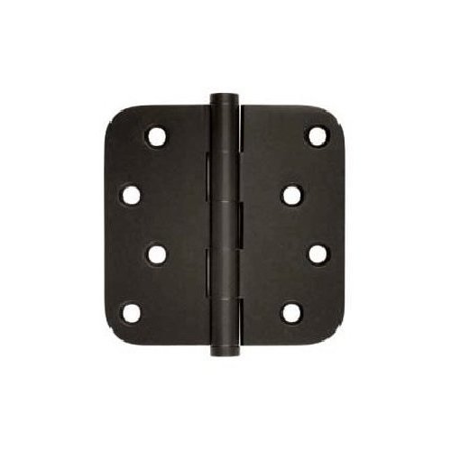 Emtek 91034US10B, Pair of 4 Inch Width x 4 Inch Height 5/8 Inch Radius Steel Residential Duty