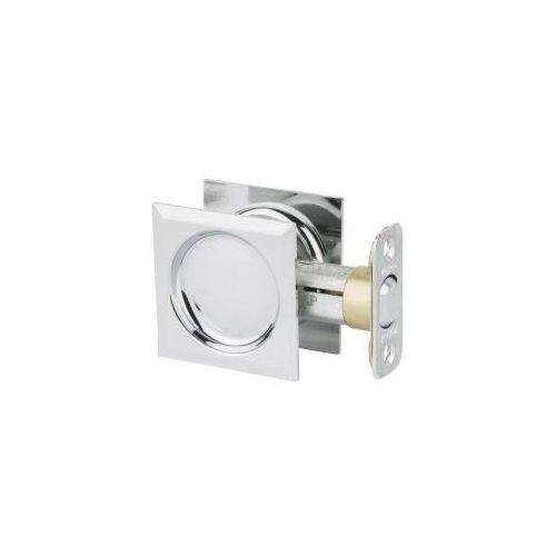 Kwikset 334SQT26, Square Passage Pocket Door Lock, Bright Chrome