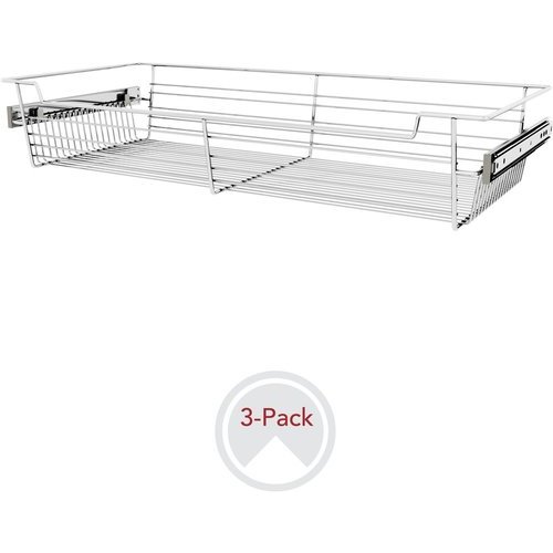 RevAShelf 30 Inch Width x 53/8 Inch Height Closet Baskets, 3 Pack