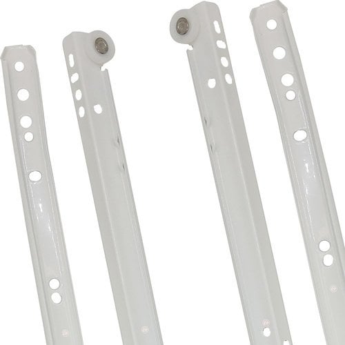thumbnail interactive-video image 1 of 16" White Euro Drawer Slides – 4 Pairs, Self-Closing, 75lb Capacity, Side Mount For Cabinets 1 of 2